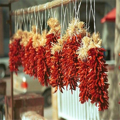 Aria essiccata pallottole rosso peperoncino colore rosso scuro con cappello per cucina essenziali