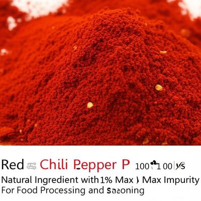 100 grammi di peperoncino rosso in polvere organico Ingrediente naturale con impurezza massima dell'1% per la lavorazione e l'arricchimento degli alimenti